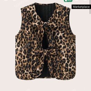 NEW cordoury animal print vest size Large